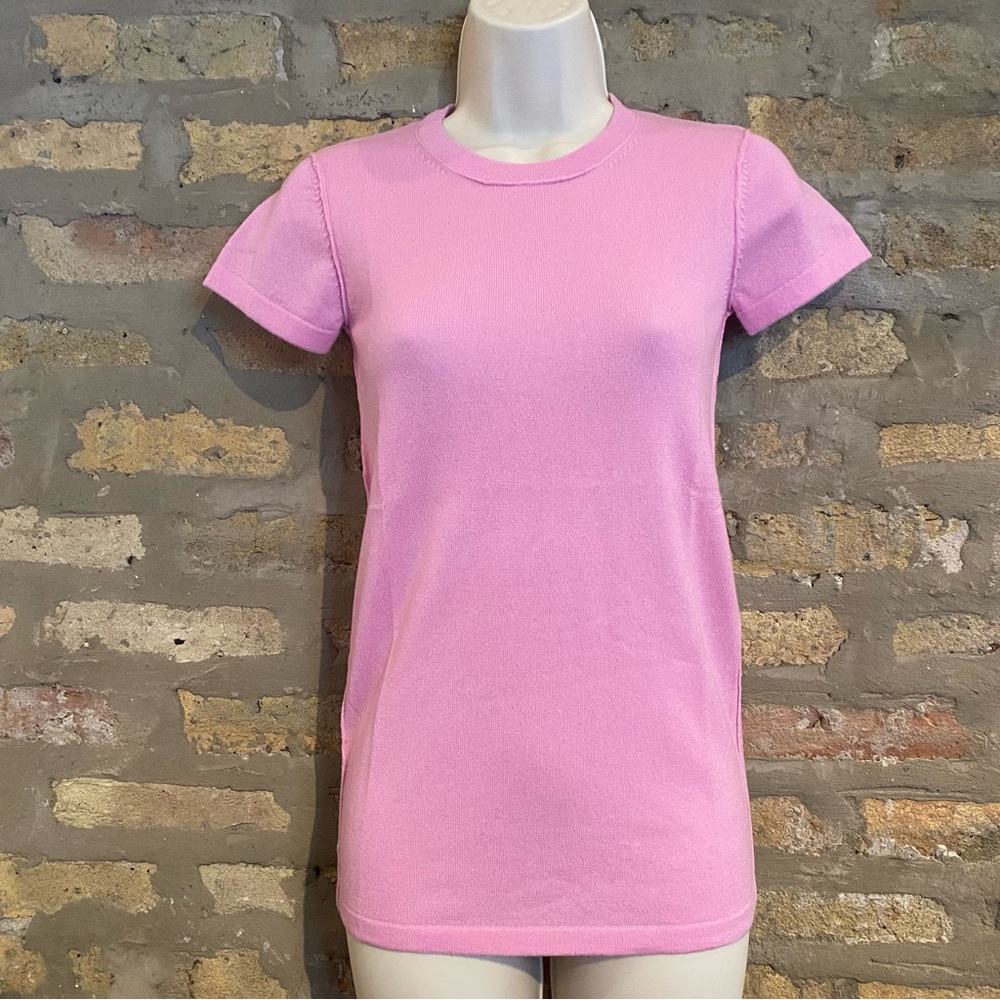 100% CASHMERE PINK KNIT SWEATER T SHIRT